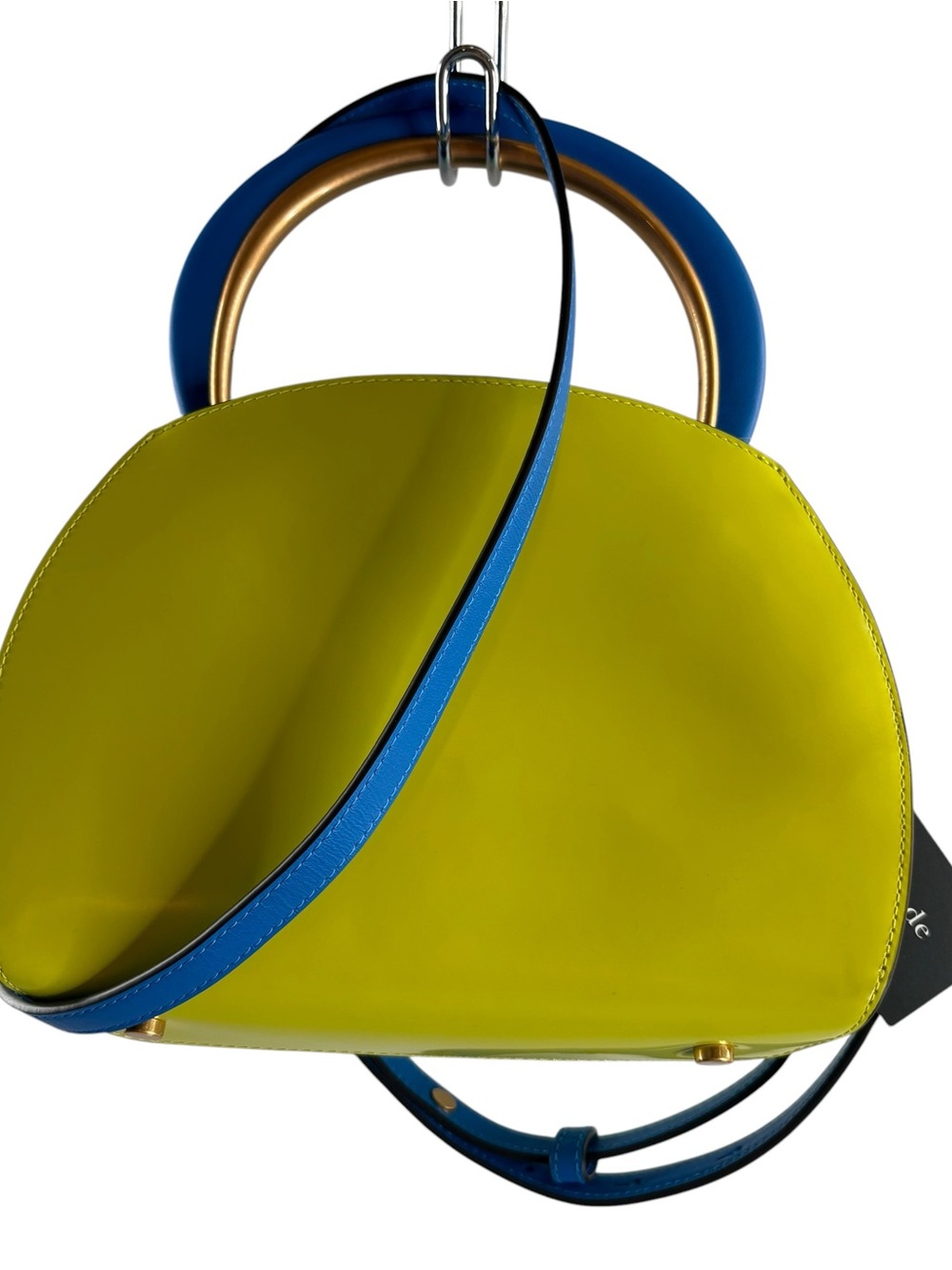 KATE SPADE Mint Yellow Blue Colorblock Expo Mod Leather Dome Satchel NWT $398 - Picture 3 of 6